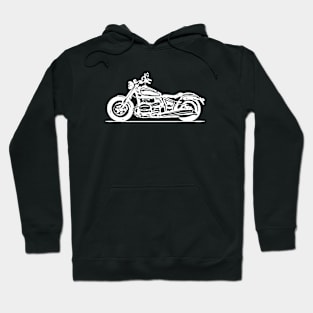 R18 Bike First Generation White Sketch Art Hoodie